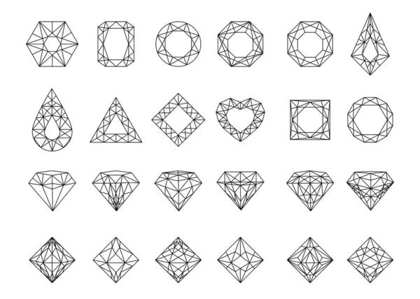 Gems set. Jewels and diamonds collection. — Stock Vector