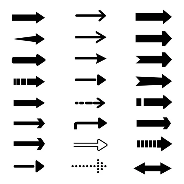 Définir des flèches différentes plates — Image vectorielle