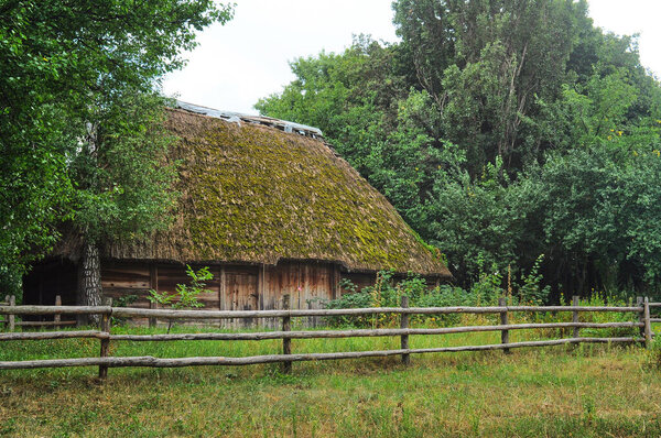Rural house in the village in the summer