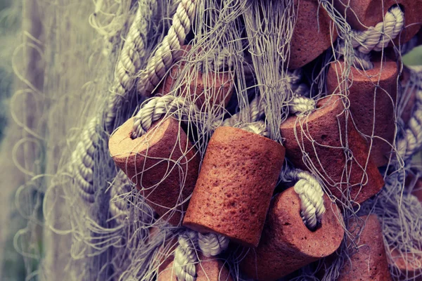 コルクフロート付き漁網 — ストック写真
