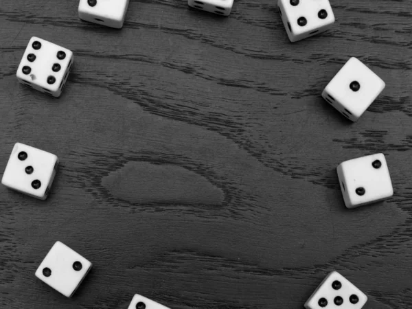 Dice Game Wooden Background — Stock Photo, Image