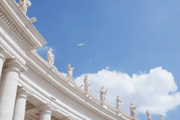 Paloma Volando Sobre Famosa Basílica San Pedro Vaticano Italia — Foto de stock gratuita