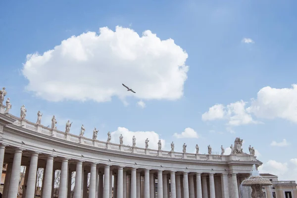 Vista Inferior Las Estatuas Plaza San Pedro Cielo Azul Vaticano — Foto de stock gratis