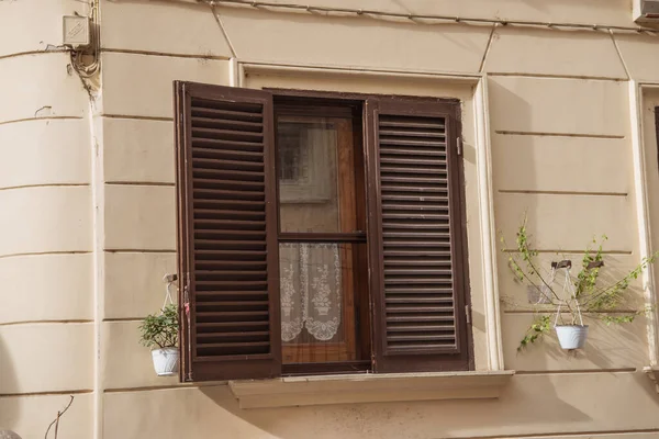 Facade of old european building, Italy