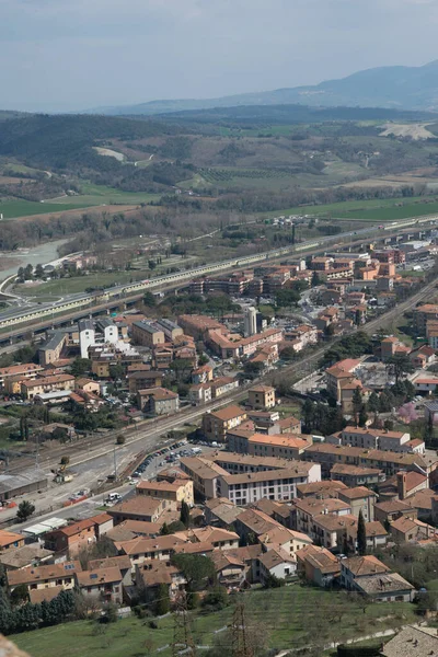 Letecký Pohled Střechy Orvietu Předměstí Řím Itálie — Stock fotografie zdarma