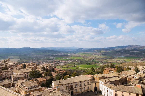 Vista Aérea Telhados Orvieto Subúrbio Roma Itália — Fotografia de Stock Grátis