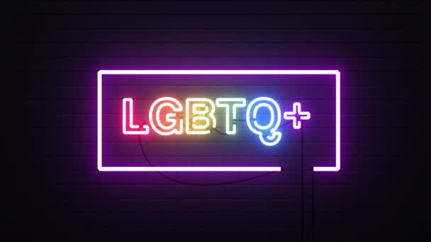 Footage Neon Sign Background Lgbtq Sign — Stock Video