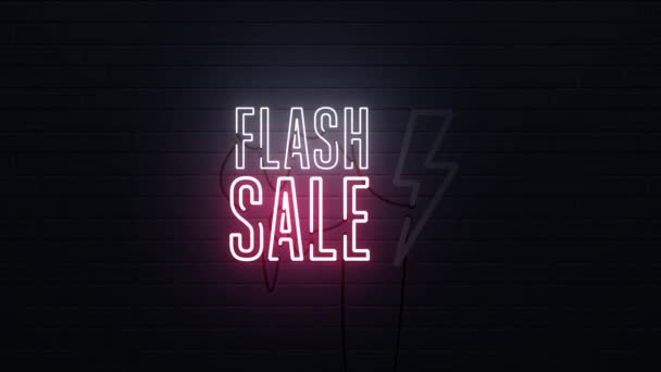 Speciální Nabídka Prodej Neon Znamení Pozadí Záběry — Stock video