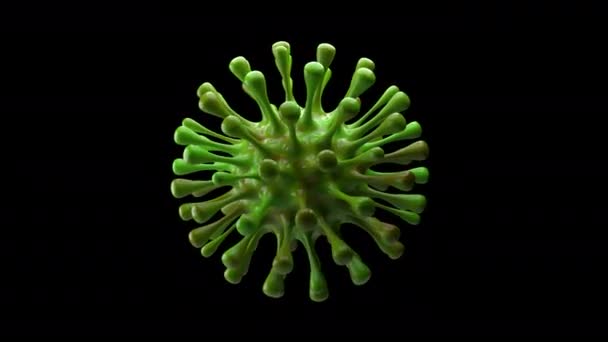 Close Beeldmateriaal Van Covid Virus Geïsoleerd Zwart — Stockvideo