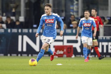 Milan, Italy - 12/02/2020: Coppa Italia, Inter vs Napoli 0-1. Piotr Zielinski, Napoli.