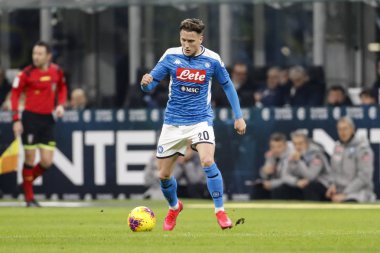 Milan, Italy - 12/02/2020: Coppa Italia, Inter vs Napoli 0-1. Piotr Zielinski, Napoli.