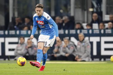 Milan, Italy - 12/02/2020: Coppa Italia, Inter vs Napoli 0-1. Piotr Zielinski, Napoli.