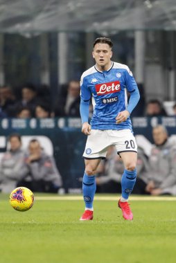 Milan, Italy - 12/02/2020: Coppa Italia, Inter vs Napoli 0-1. Piotr Zielinski, Napoli.