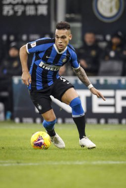 Milan, Italy - 12/02/2020: Coppa Italia - Inter vs Napoli 0-1. Lautaro Martinez, Inter.