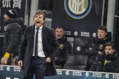 Milan, Italy - 12/02/2020: Coppa Italia,  Inter vs Napoli 0-1. Antonio Conte, coach Inter.
