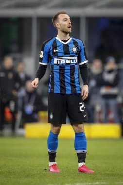 Milan, Italy - 12/02/2020: Coppa Italia - Inter vs Napoli 0-1. Christian Eriksen, Inter.