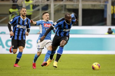 Milan, Italy - 12/02/2020: Coppa Italia - Inter vs Napoli 0-1.  Romelu Lukaku, Inter.