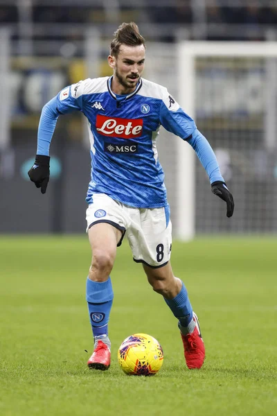 Milaan Italië 2020 Coppa Italia Inter Napoli Fabian Ruiz Napoli — Stockfoto