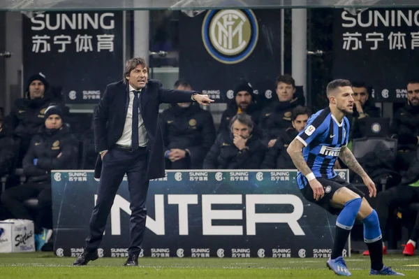 Milan Italy 2020 Coppa Italia Inter Napoli Antonio Conte Coach — ストック写真