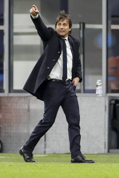 Milano 2020 Coppa Italia Inter Napoli Antonio Conte Allenatore Inter — Foto Stock