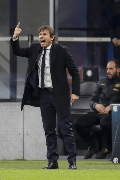 Milano 2020 Coppa Italia Inter Napoli Antonio Conte Allenatore Inter — Foto Stock