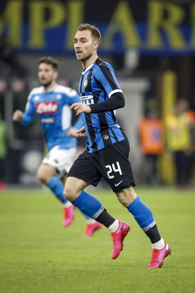 Milaan Italië 2020 Coppa Italia Inter Napoli Christian Eriksen Intern — Stockfoto
