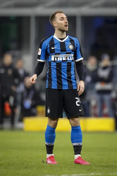 Milaan Italië 2020 Coppa Italia Inter Napoli Christian Eriksen Intern — Stockfoto
