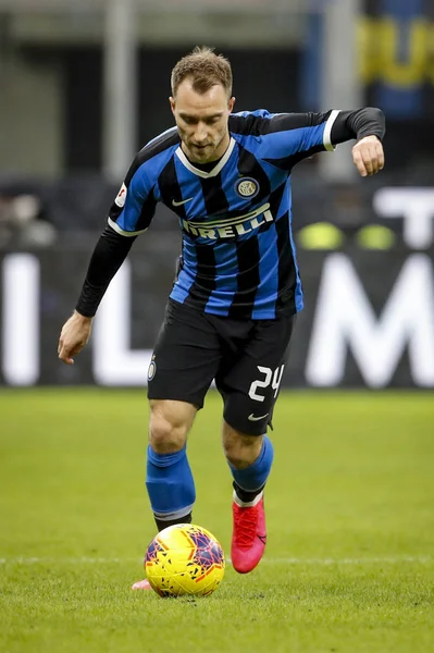 Mediolan Włochy 2020 Coppa Italia Inter Napoli Christian Eriksen Inter — Zdjęcie stockowe