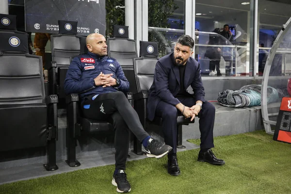 Milan 2020 Coppa Italia Inter Napoli Gennaro Gattuso Coach Napoli — Stock Photo, Image