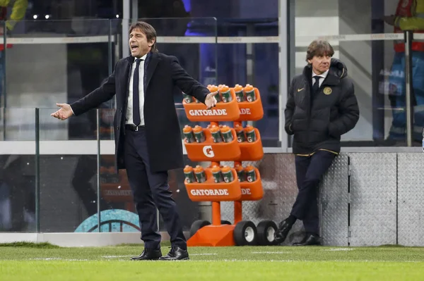 Milão Itália 2020 Coppa Italia Inter Napoli Antonio Conte Treinador — Fotografia de Stock