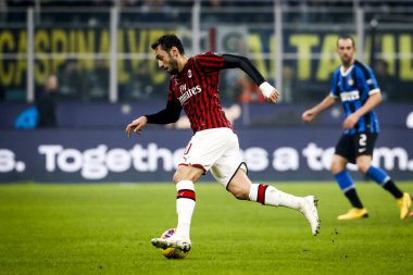 MILAN, ITALY - FEBRUARY 09, 2020: Hakan Calhanoglu, Milan.