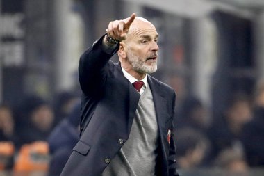 MILAN, ITALY - FEBRUARY 13, 2020: Stefano Pioli, head coach of AC Milan, looks on prior to the Coppa Italia semi final football match between AC Milan and Juventus FC.