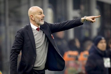 MILAN, ITALY - FEBRUARY 13, 2020: Stefano Pioli, head coach of AC Milan, looks on prior to the Coppa Italia semi final football match between AC Milan and Juventus FC.