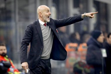 MILAN, ITALY - FEBRUARY 13, 2020: Stefano Pioli, head coach of AC Milan, looks on prior to the Coppa Italia semi final football match between AC Milan and Juventus FC.