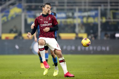 MILAN, ITALY - FEBRUARY 17, 2020: Zlatan Ibrahimovic of AC Milan looks on prior to the Serie A football match between AC Milan and Torino FC.