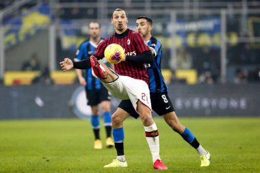 MILAN, ITALY - FEBRUARY 17, 2020: Zlatan Ibrahimovic of AC Milan looks on prior to the Serie A football match between AC Milan and Torino FC.