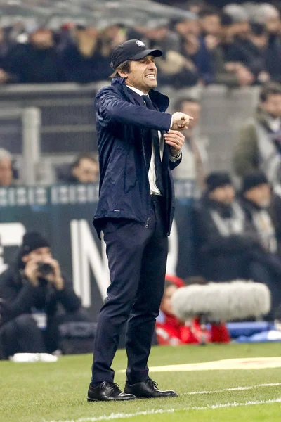 Milan Italy February 2020 Antonio Conte Coach Inter — Zdjęcie stockowe
