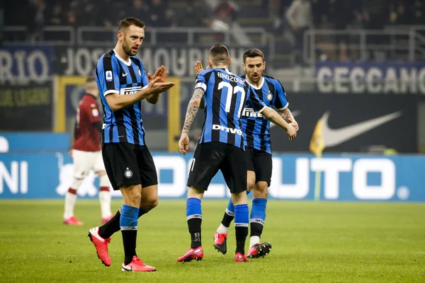 MILAN, ITALY - FEBRUARY 12, 2020:team at Serie A football match