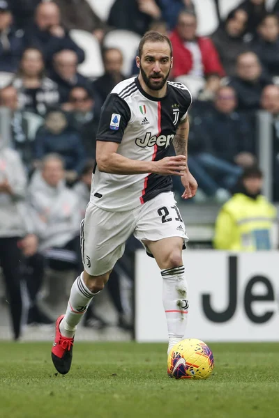 Turin Italy January 2020 Gonzalo Higuain Juventus Scores Opening Goal — Zdjęcie stockowe