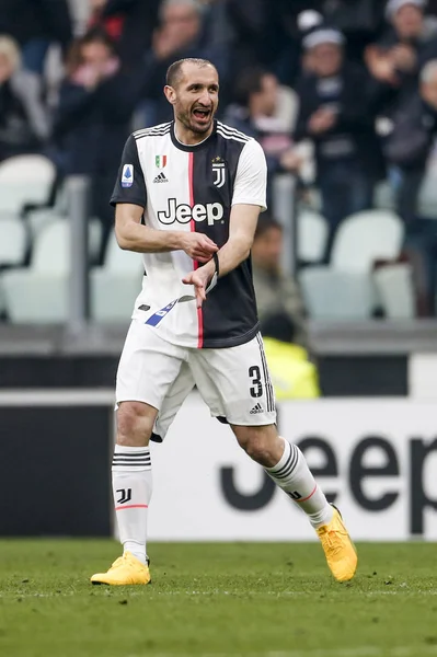 Turin Italy February 2020 Giorgio Chiellini Juventus Action Serie Football — ストック写真