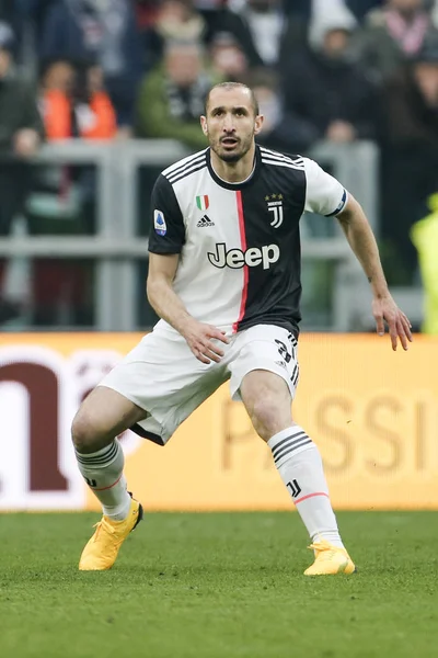 Turin Italy February 2020 Giorgio Chiellini Juventus Action Serie Football — Zdjęcie stockowe
