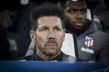 Turin, Italy - 26 November 2019. Football match of UEFA Champions League, Juventus vs Atletico Madrid. Diego Pablo Simeone, coach Atletico Madrid.