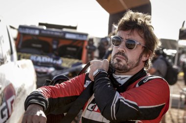 Fez, Morocco - 04/10 October 2019. FIA Cross Country Rally World Cup. Rally du Maroc, in preparation of Dakar 2020. Fernando Alonso, Spain, Toyota.
