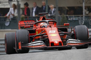Monte CARLO, Monako - 23RD-26 Mayıs 2019 Monako GP 2019. Sebastian Vettel, Almanya, Ferrari.