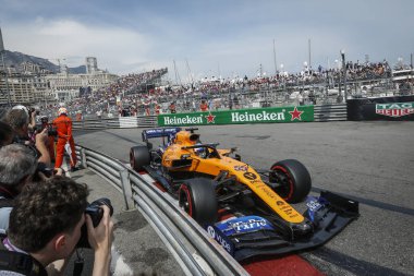 Monte CARLO, Monako - 23RD-26 Mayıs 2019 Monako GP 2019. Carlos Sainz, İspanya, Mclaren