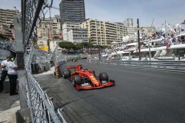 Monte CARLO, Monako - 23RD-26 Mayıs 2019 Monako GP 2019. Sebastian Vettel, Almanya, Ferrari.
