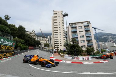 Monte CARLO, Monako - 23RD-26 Mayıs, 2019: 2019 Monako GP. Lando Norris, İngiltere, Mclaren.