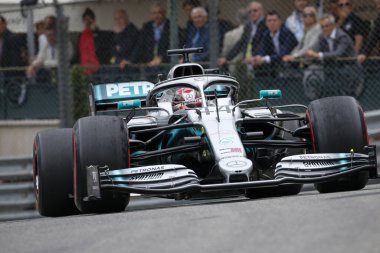 Monte CARLO, Monako - 23RD-26 Mayıs 2019 Monako GP 2019. Lewis Hamilton, İngiltere, Mercedes, Monako Grand Prix 2019 'un galibi..