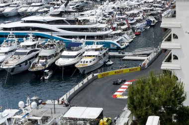 Monte CARLO, Monako - 23RD-26 Mayıs, 2019: 2019 Monako GP. Monako Limanı.