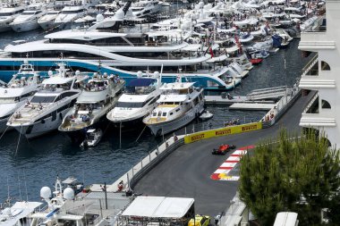 Monte CARLO, Monako - 23RD-26 Mayıs, 2019: 2019 Monako GP. Monako Limanı.